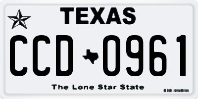 TX license plate CCD0961