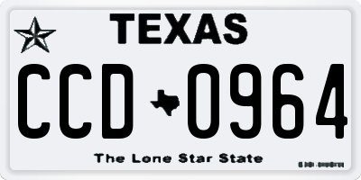 TX license plate CCD0964