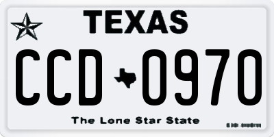 TX license plate CCD0970
