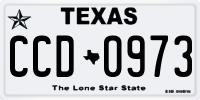 TX license plate CCD0973