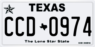 TX license plate CCD0974