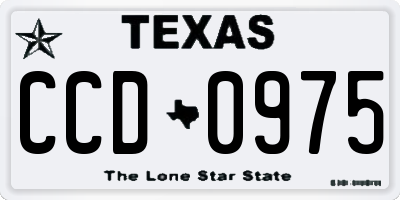 TX license plate CCD0975
