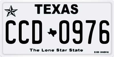 TX license plate CCD0976