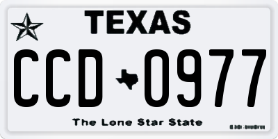 TX license plate CCD0977