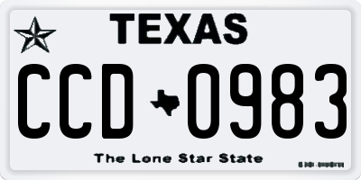 TX license plate CCD0983