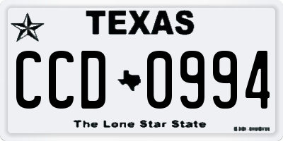 TX license plate CCD0994