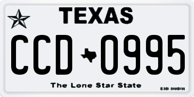 TX license plate CCD0995