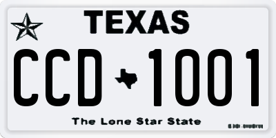 TX license plate CCD1001