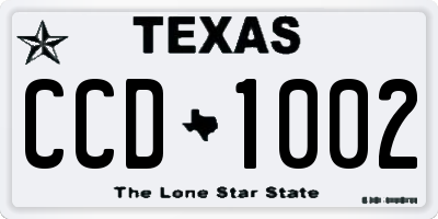 TX license plate CCD1002