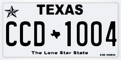 TX license plate CCD1004