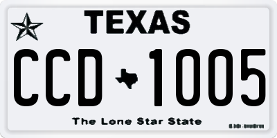TX license plate CCD1005