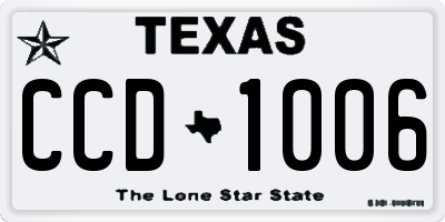 TX license plate CCD1006