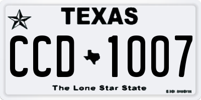 TX license plate CCD1007