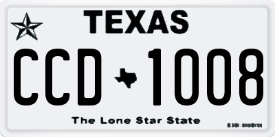 TX license plate CCD1008