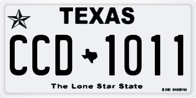 TX license plate CCD1011