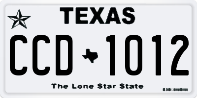 TX license plate CCD1012