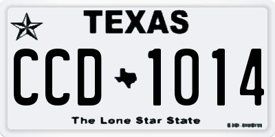 TX license plate CCD1014