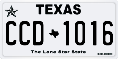 TX license plate CCD1016