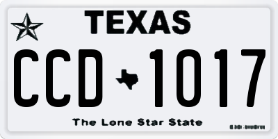 TX license plate CCD1017