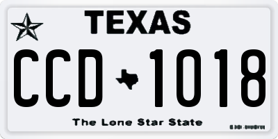 TX license plate CCD1018