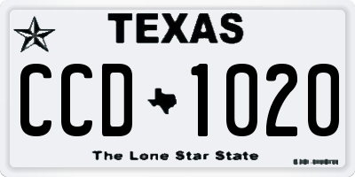 TX license plate CCD1020