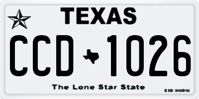 TX license plate CCD1026
