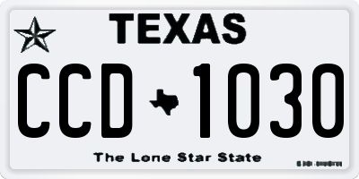 TX license plate CCD1030