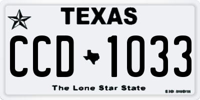 TX license plate CCD1033