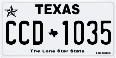 TX license plate CCD1035