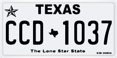 TX license plate CCD1037
