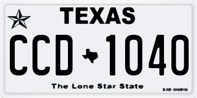 TX license plate CCD1040