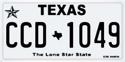 TX license plate CCD1049