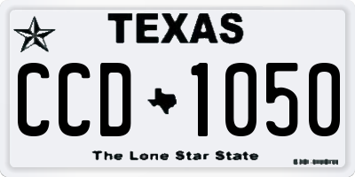 TX license plate CCD1050