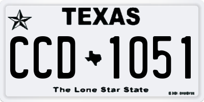TX license plate CCD1051