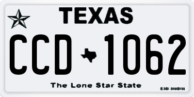 TX license plate CCD1062