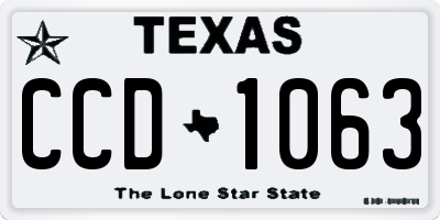 TX license plate CCD1063