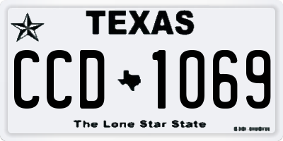 TX license plate CCD1069