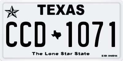 TX license plate CCD1071