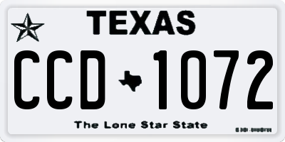 TX license plate CCD1072