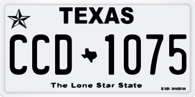 TX license plate CCD1075
