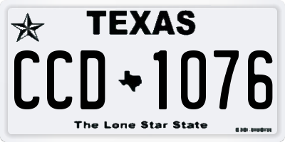 TX license plate CCD1076