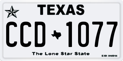 TX license plate CCD1077