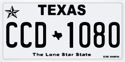 TX license plate CCD1080