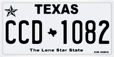 TX license plate CCD1082