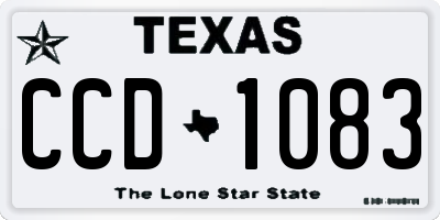 TX license plate CCD1083