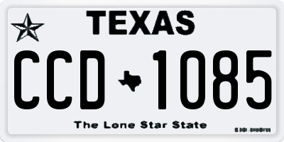 TX license plate CCD1085