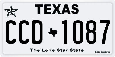 TX license plate CCD1087
