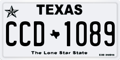 TX license plate CCD1089