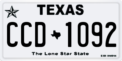 TX license plate CCD1092