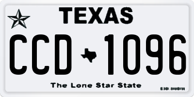 TX license plate CCD1096